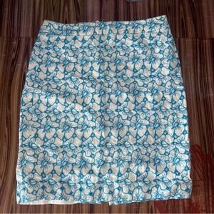 Talbots Petite Blue and White Skirt